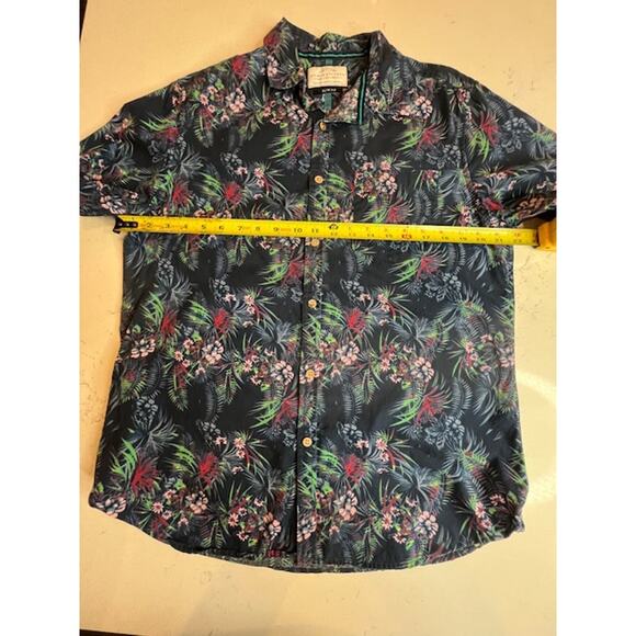 Denim & Flower Size Large Hawaiian Floral Slim Fit Cotton Shirt - Picture 7 of 10